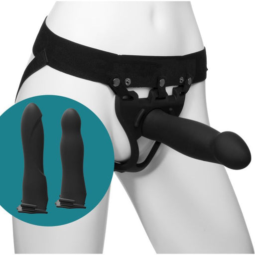 Body Extension 'Be Ready' 4-Piece Hollow Silicone Strap-On Set, Black