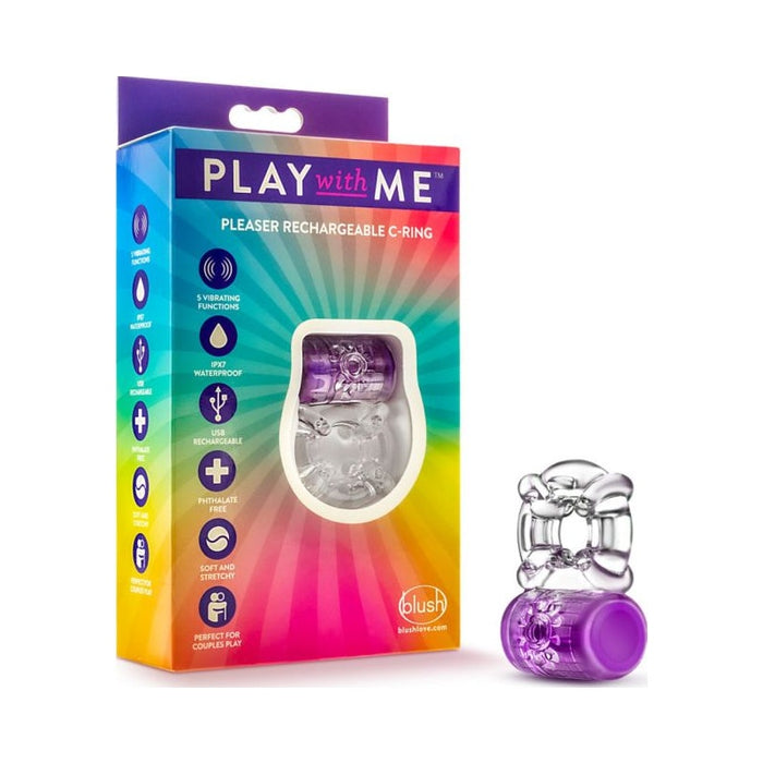 Play with Me Pleaser Rechargeable Cock Ring, Purple