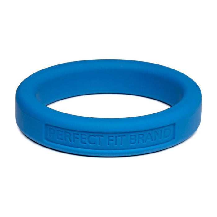 Perfect Fit Classic Silicone Medium Stretch Penis Ring, 44mm, Blue