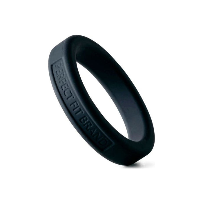 Perfect Fit Classic Silicone Medium Stretch Penis Ring, 44mm, Black