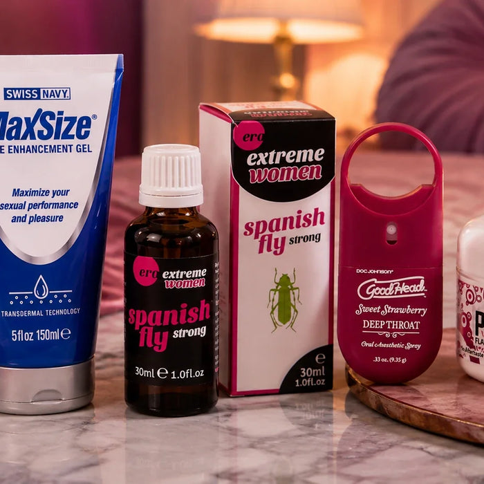 Selection of sex creams and sprays from Buzz Vibes