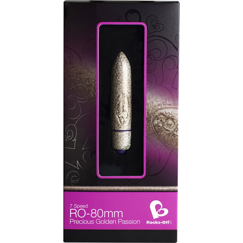 Rocks Off RO-80mm 7 Speed Precious Vibrating Bullet, Gold
