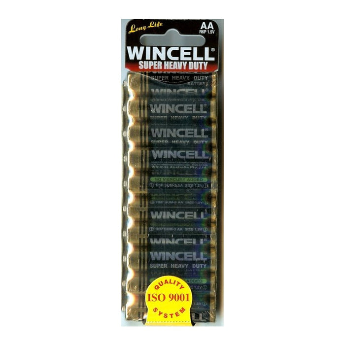 Wincell Super Heavy Duty AA Shrink 10Pk Battery