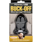The product image shows the packaging of the Buck Angel Buck Off FTM Stroker, featuring the black stroker and a picture of Buck Angel alongside the text introducing the product.