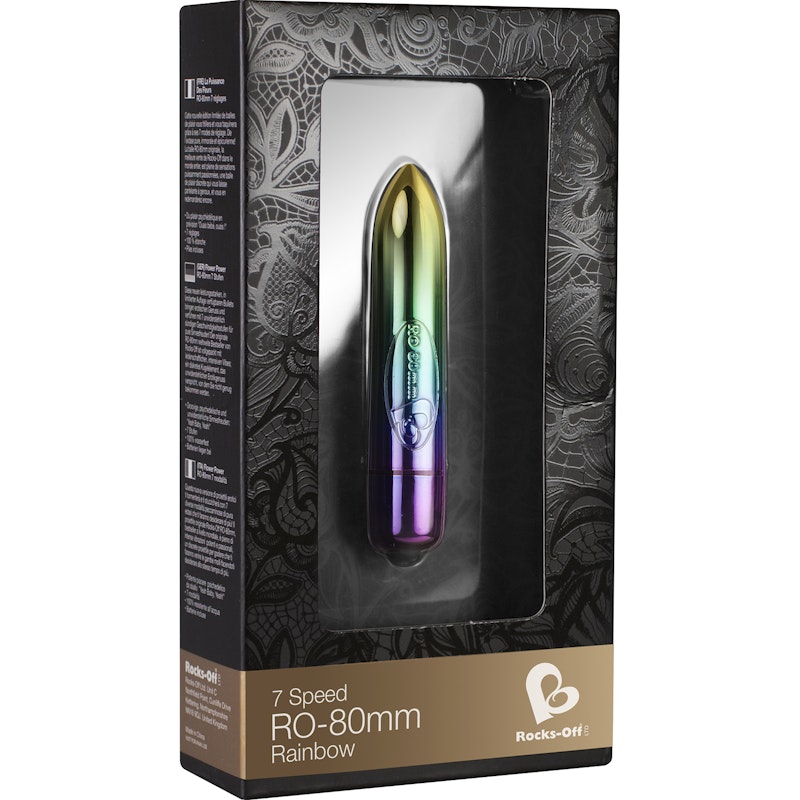 Rocks Off RO-80mm 7 Speed Rainbow Vibrating Bullet, Mixed