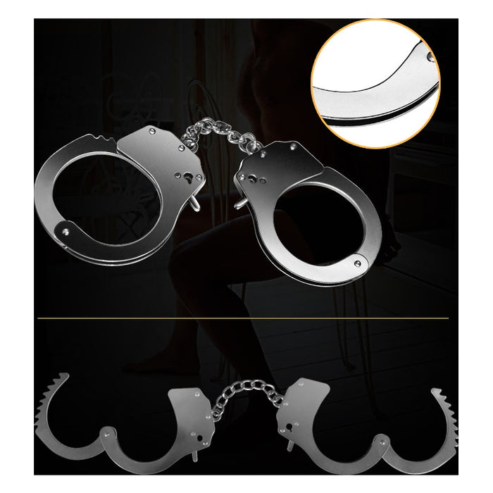 Lovetoy Fetish Pleasure Metal Hand Cuffs, Silver