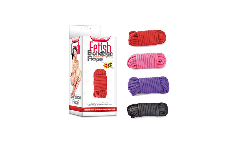 Lovetoy Fetish Bondage Rope 8mm x 10m, Red