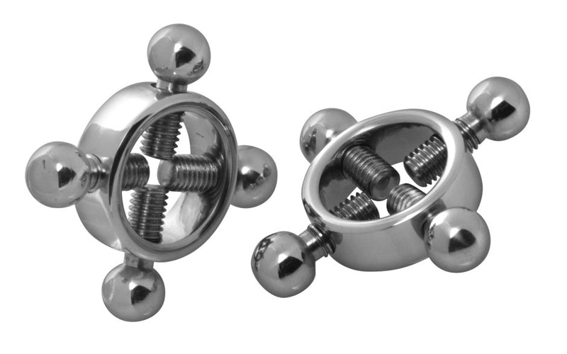 Master Series Rings Of Fire Stainless Steel Nipple Press Set, Silver