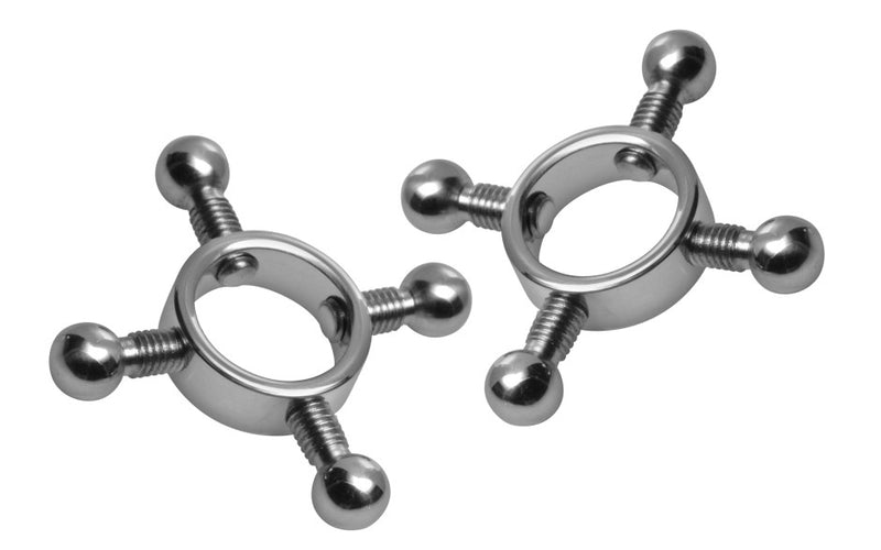 Master Series Rings Of Fire Stainless Steel Nipple Press Set, Silver