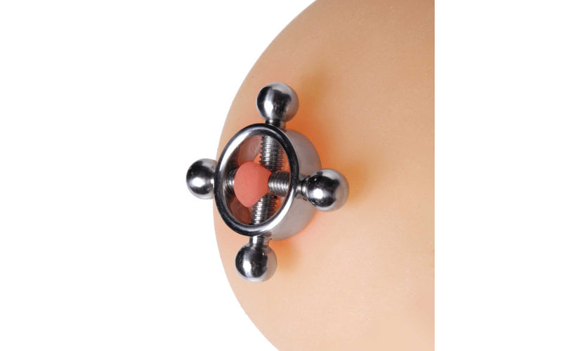 Master Series Rings Of Fire Stainless Steel Nipple Press Set, Silver
