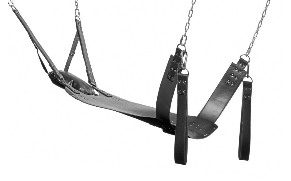 Strict Extreme Bondage Sling, Leather, Black