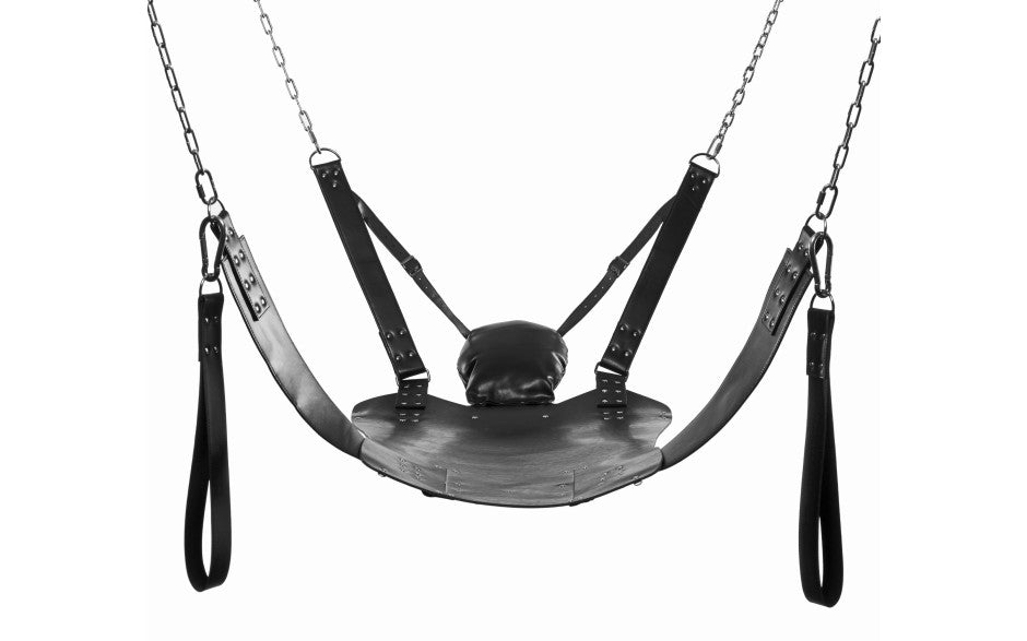 Strict Extreme Bondage Sling, Leather, Black