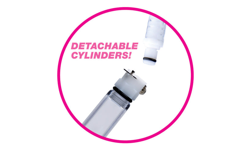 Size Matters Nipple Pumping System with Dual Cylinders, Clear