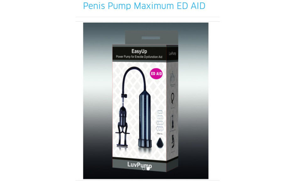 LuvPump Penis Pump Maximum Erectile Dysfunction Aid, 5.7cm x 22.9cm, Black