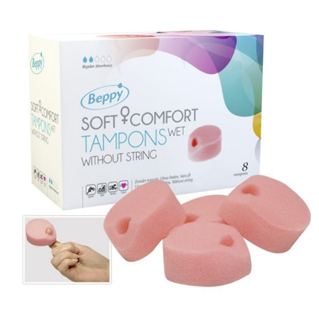 Beppy Soft+Comfort Wet Tampons Without String 8 Pack
