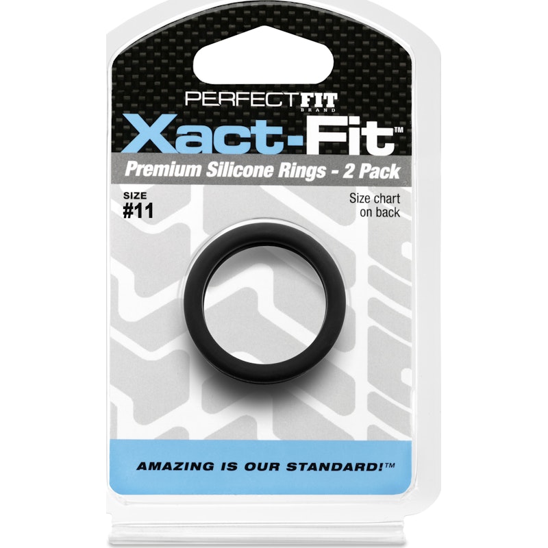 PerfectFit Xact-Fit #11 1.1in Cock Rings, 2-pack, Black