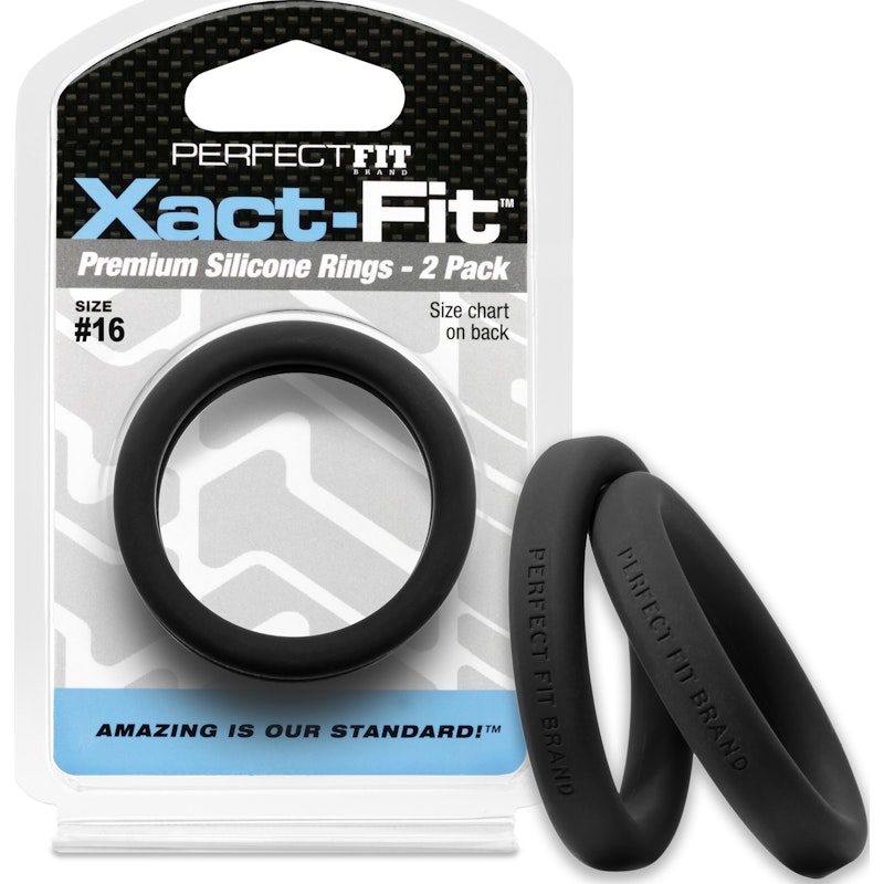 PerfectFit Xact-Fit #16 1.6in Cock RIng, 2-pack, Black