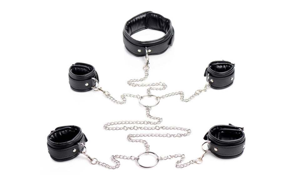 Strict Slave Bondage Shackle Set, Black