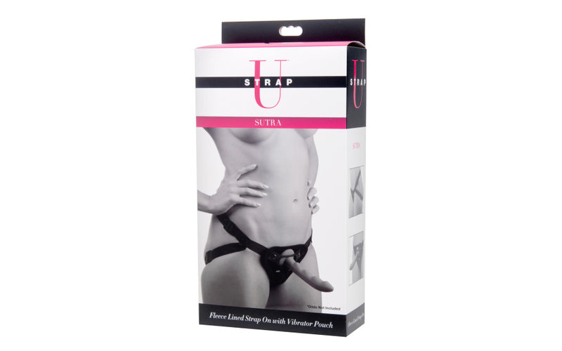 Strap U Sutra Fleece-Lined Strap On with Vibrator Pouch