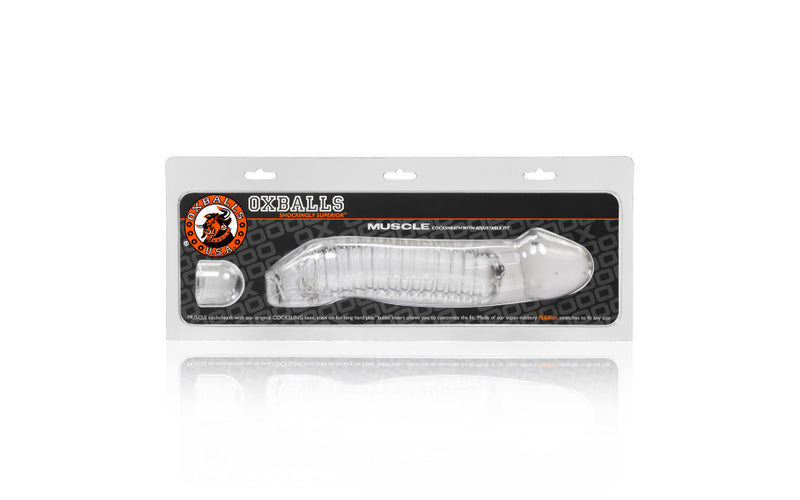 OxBalls Muscle Cocksheath, 9.25"/23.5cm, Clear