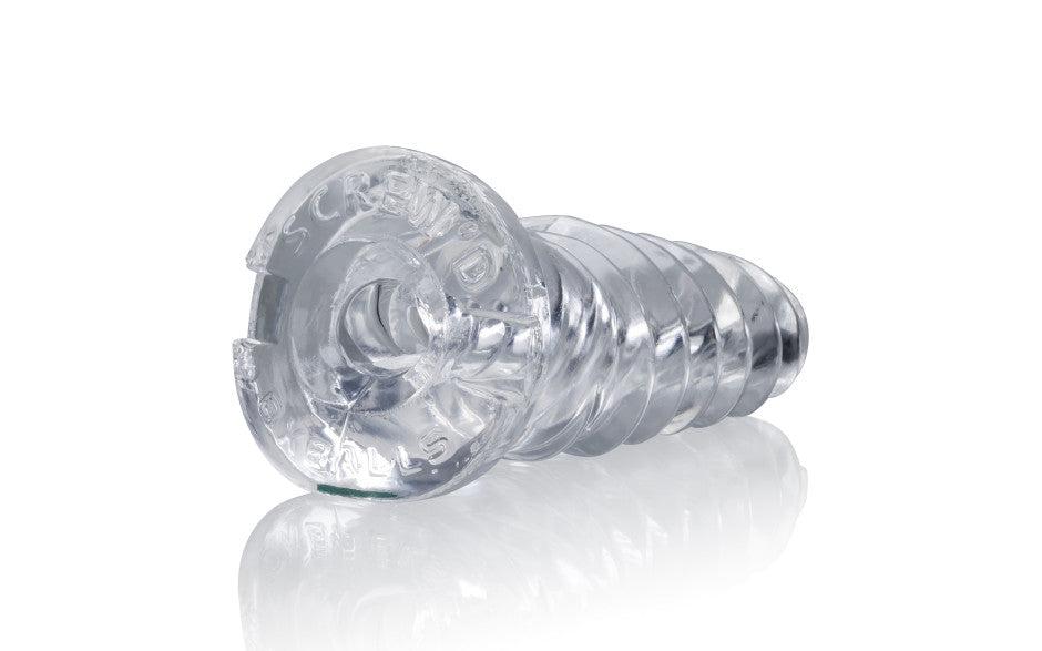 OxBalls ScrewD Super Squish Corkscrew Jackoff Toy, Clear