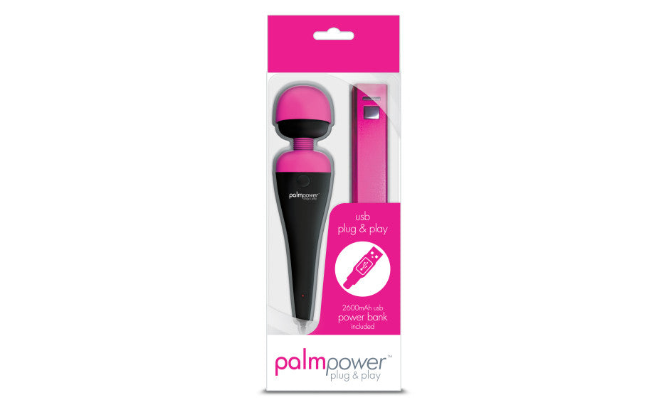 PalmPower Plug and Play USB Massage Wand, Pink