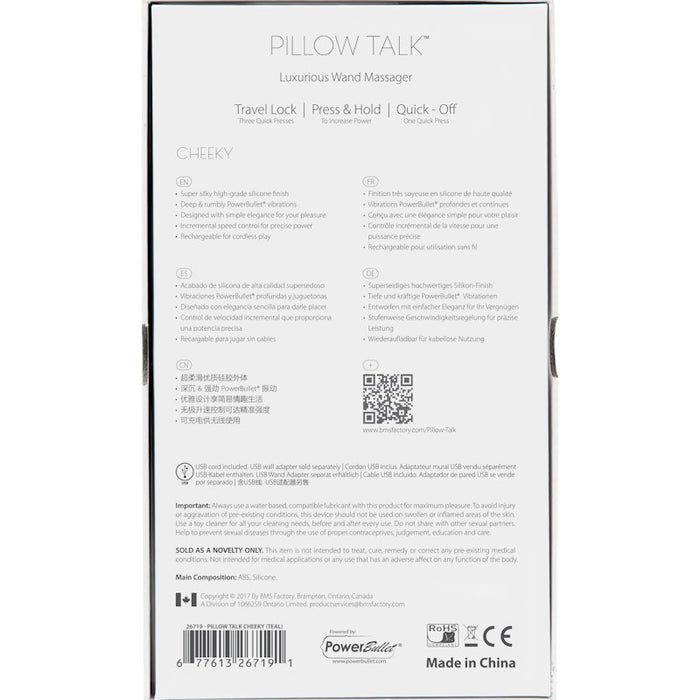 Pillow Talk Cheeky Wand Vibrator, Teal