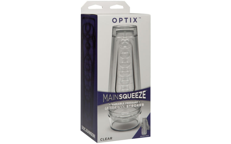 Doc Johnson's Main Squeeze Optix Crystal Masturbator, Clear