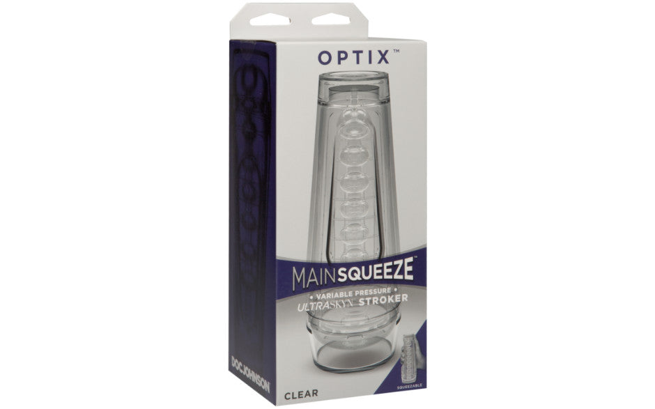 Doc Johnson's Main Squeeze Optix Crystal Masturbator, Clear