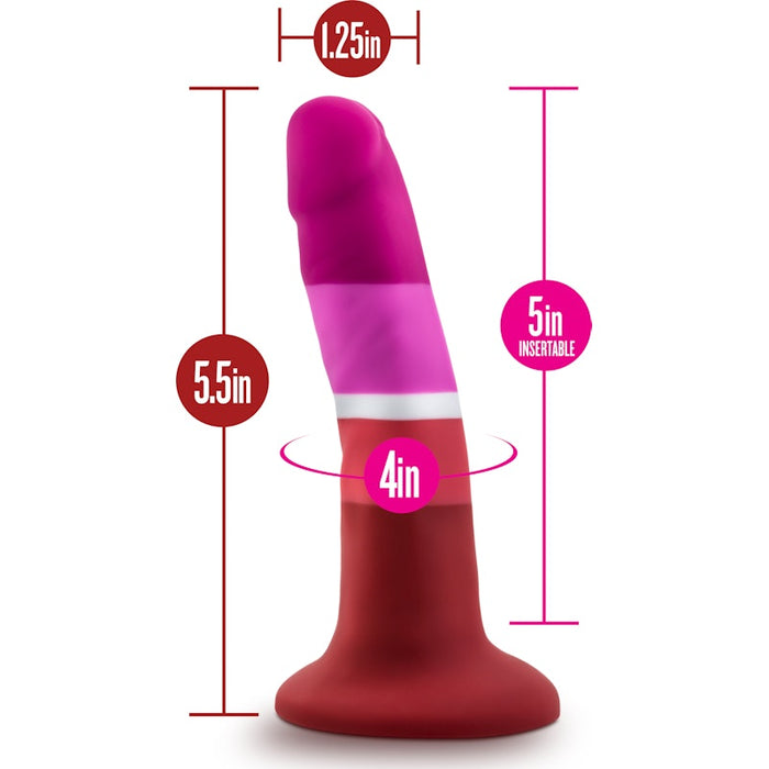 Avant Pride P3 Beauty Silicone Dildo, 5.5", Red