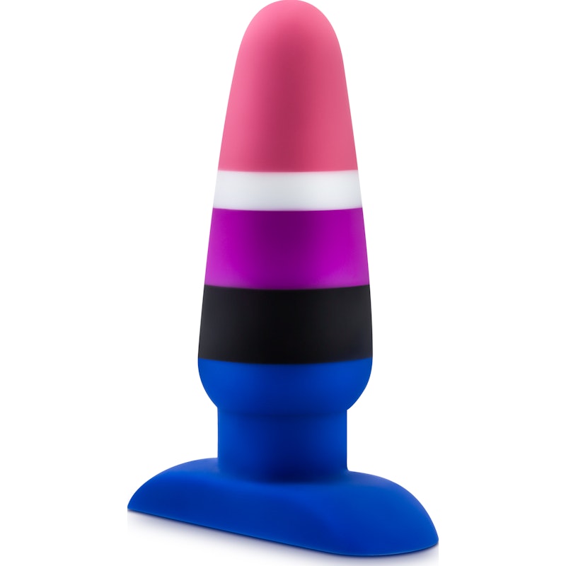 Avant Pride P5 Fluid Silicone Butt Plug, 4.75", Blue/Mixed