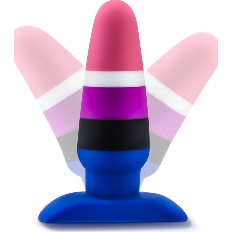 Avant Pride P5 Fluid Silicone Butt Plug, 4.75", Blue/Mixed