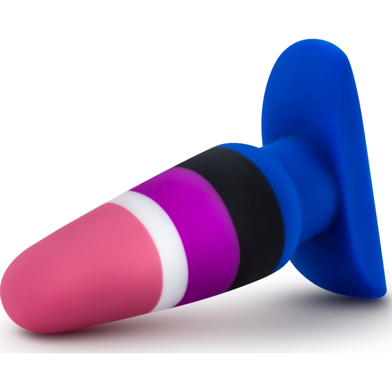 Avant Pride P5 Fluid Silicone Butt Plug, 4.75", Blue/Mixed