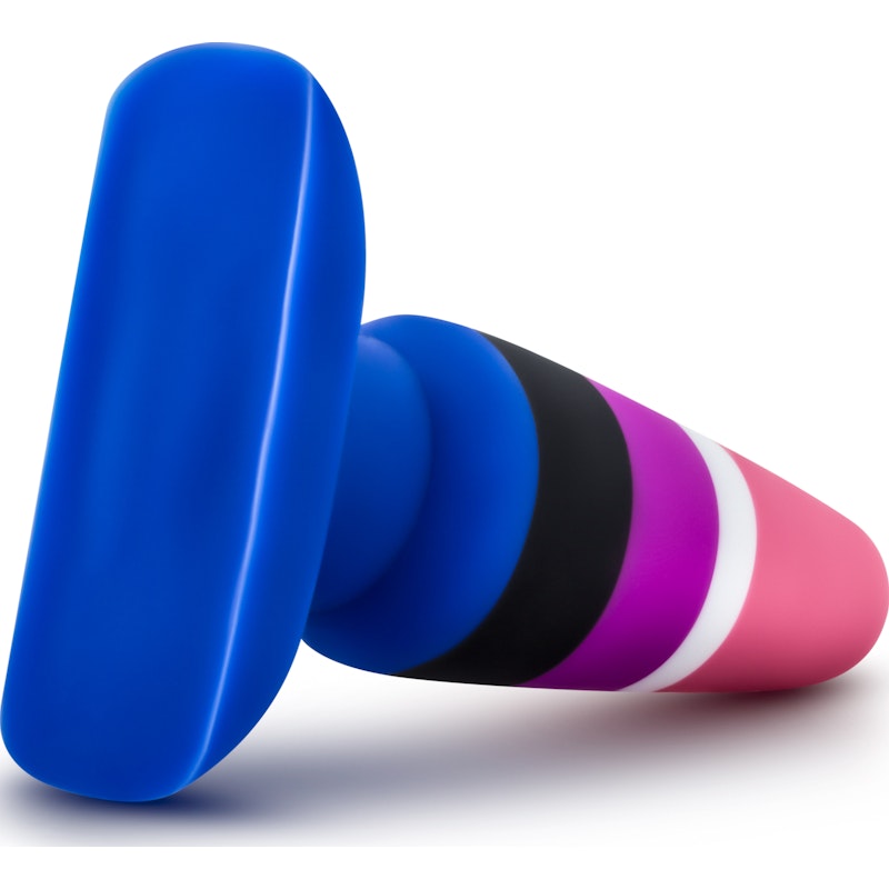 Avant Pride P5 Fluid Silicone Butt Plug, 4.75", Blue/Mixed