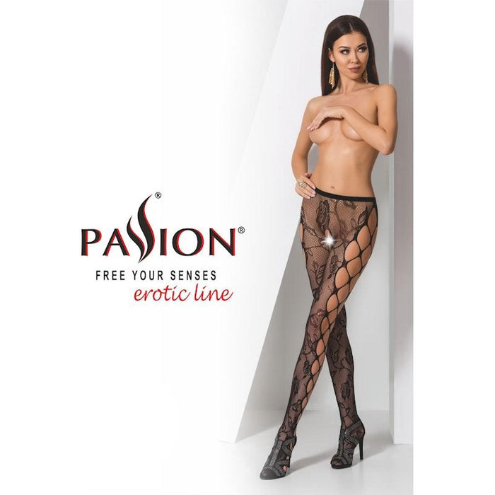 Passion Lingerie Open Side Stocking, Black, One Size