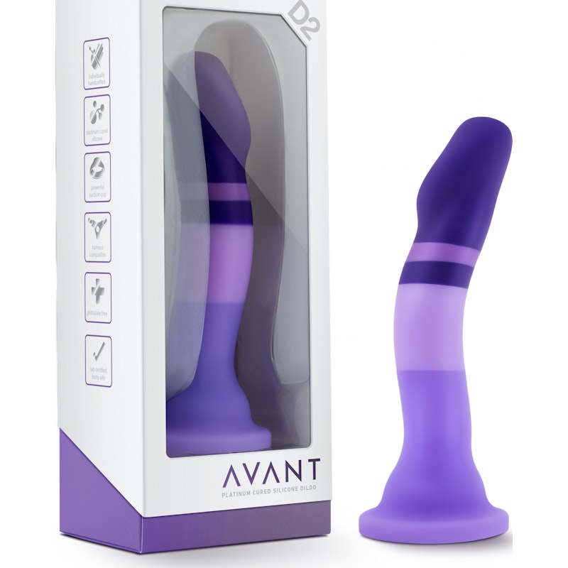 Avant D2 Purple Rain Silicone Dildo, 7.5", Purple
