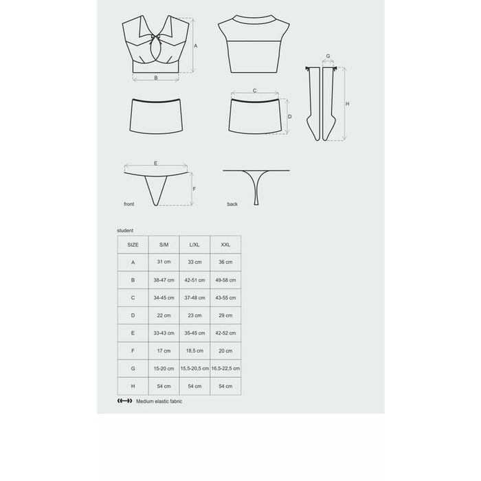 Obsessive 4-Piece Student Costume, L/XL