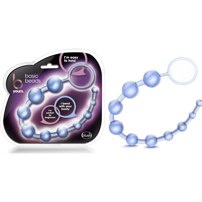 B Yours Basic Anal Beads, 12.75", Blue