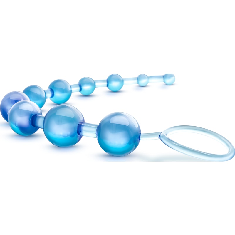 B Yours Basic Anal Beads, 12.75", Blue