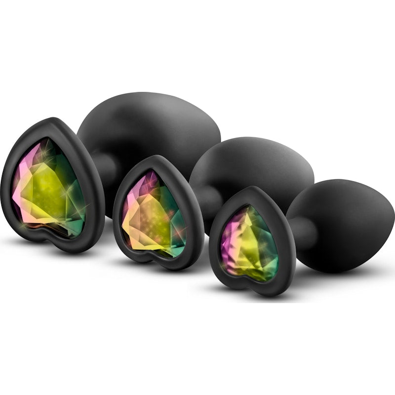 Luxe Bling Plugs Training Kit Black With Rainbow Gems, Black