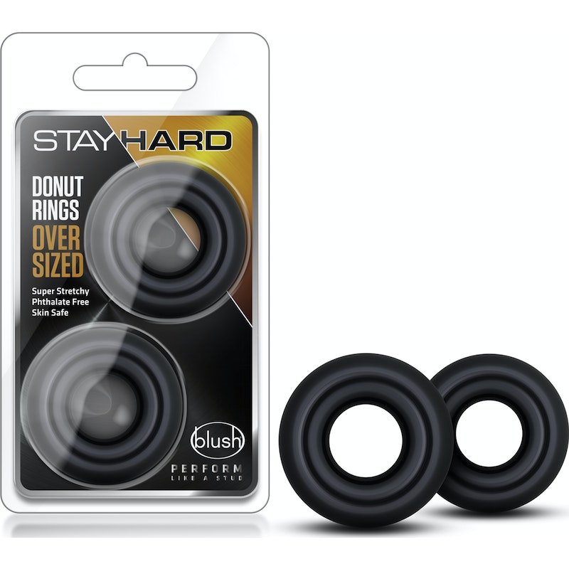 Stay Hard Donut Rings Oversized Black