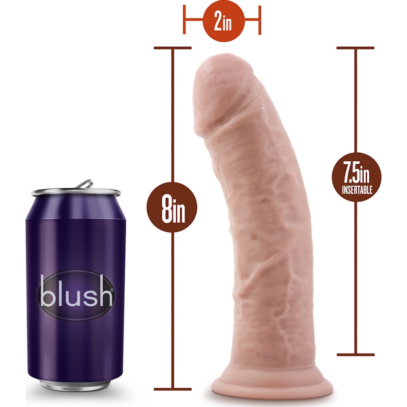 Dr Skin 8in Cock With Suction Cup, Vanilla