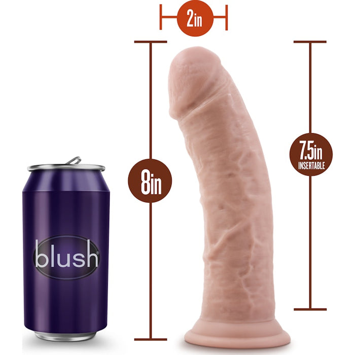 Dr Skin 8in Cock With Suction Cup, Vanilla