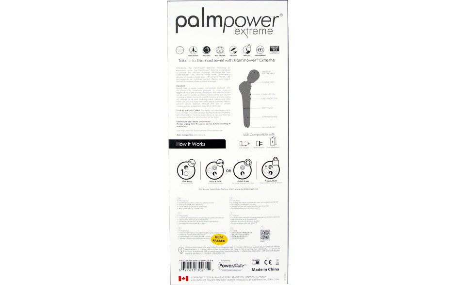 PalmPower Extreme Rechargeable Wand, Black