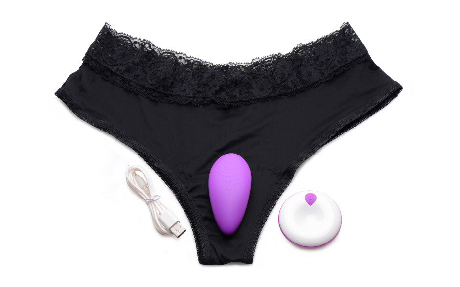 Frisky Naughty Knickers Silicone Remote Panty Vibrator, Purple