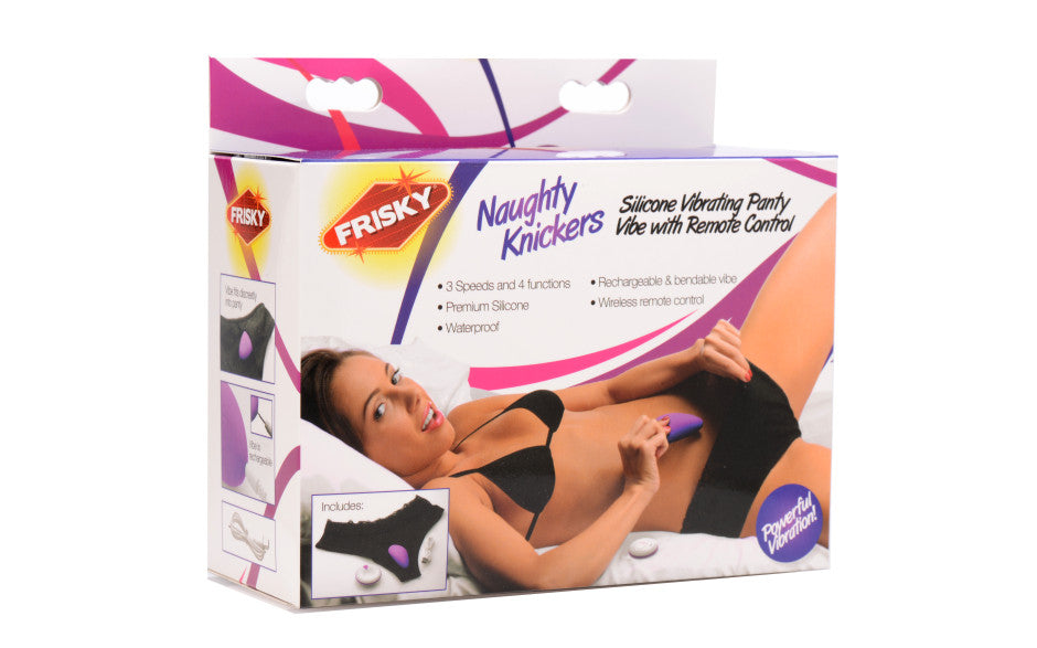 Frisky Naughty Knickers Silicone Remote Panty Vibrator, Purple