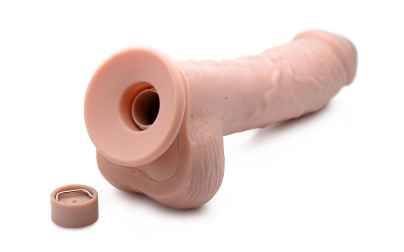 Loadz Dual Density Squirting Dildo + Remote, 8.5in/22cm, Flesh