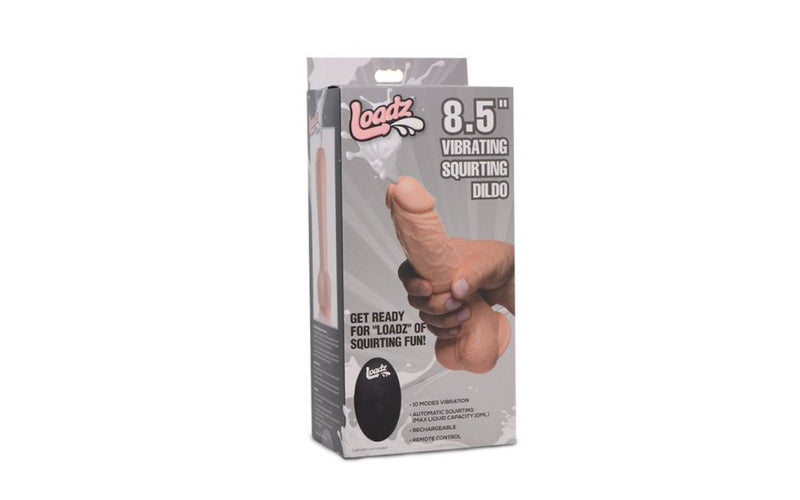 Loadz Dual Density Squirting Dildo + Remote, 8.5in/22cm, Flesh