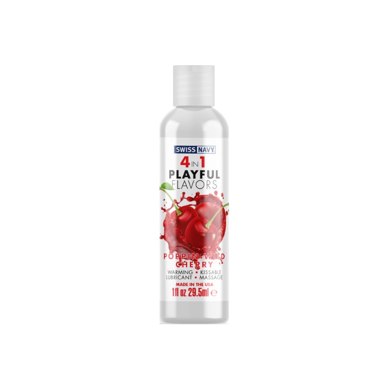 Swiss Navy Playful Flavours 4 In 1 Poppin Wild Cherry, 29.5ml