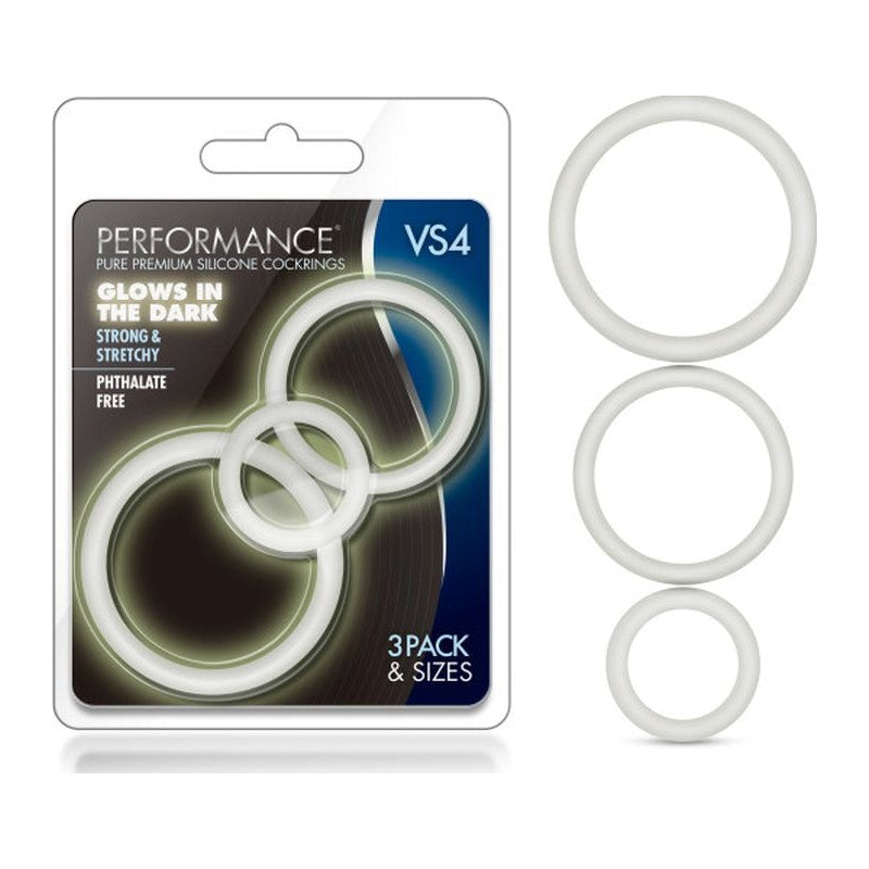 Performance Silicone Cock Ring 3-Piece Set, White